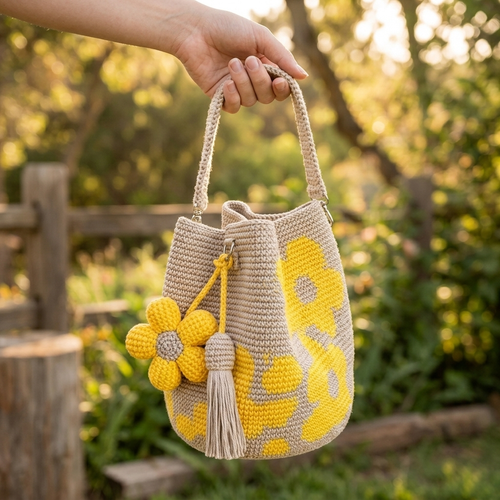 Toby's Handmade Crochet Flower Bag
