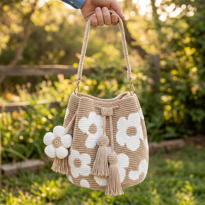 Toby's Handmade Crochet Flower Bag