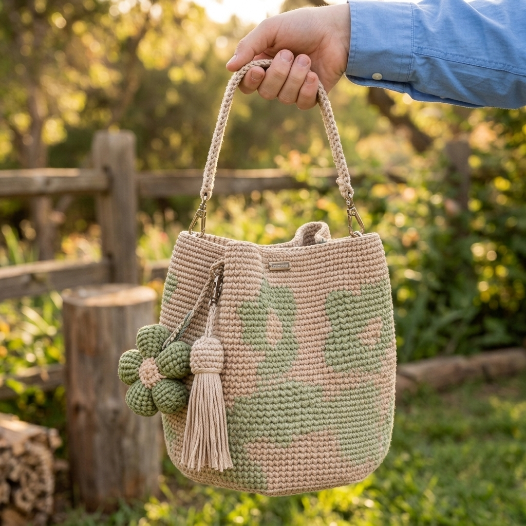 Toby's Handmade Crochet Flower Bag