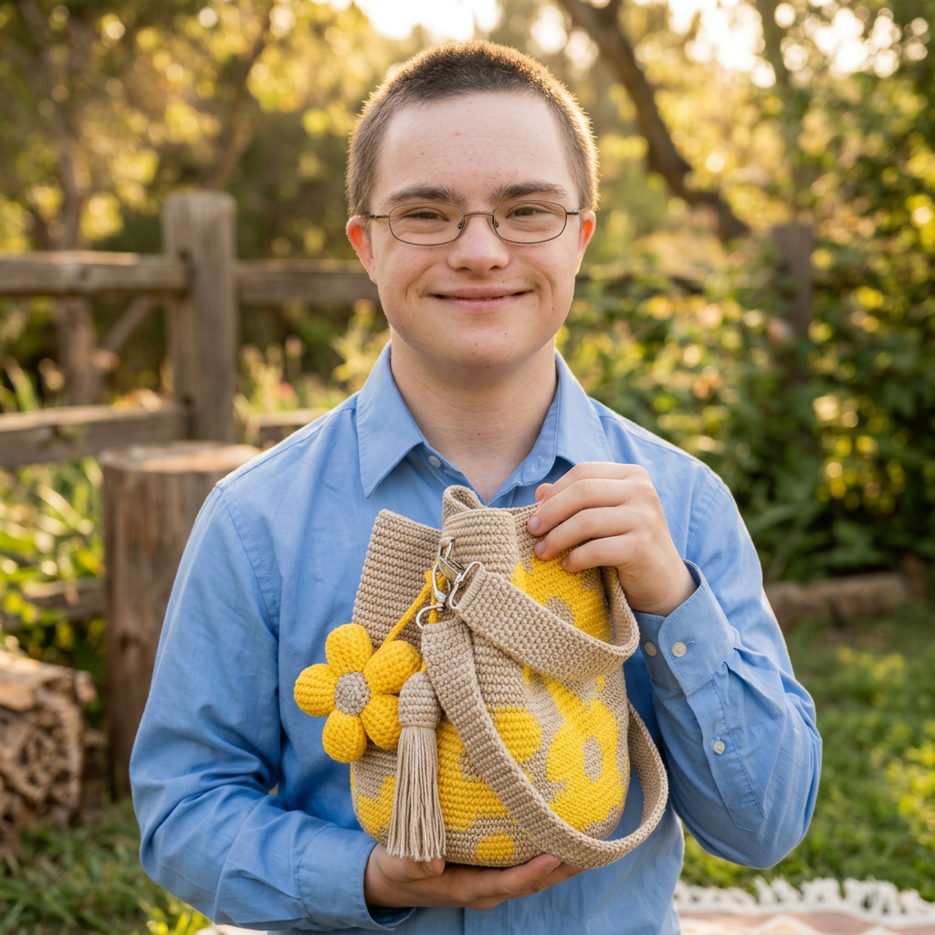 Toby's Handmade Crochet Flower Bag
